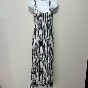 Navy & white maxi dress